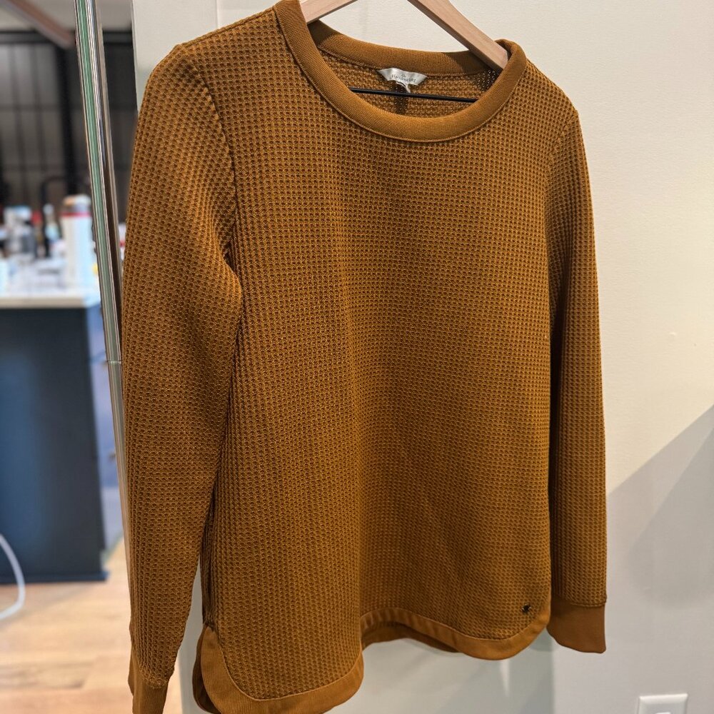 Women's LL Bean Signature Signature Waffle Boatneck Sweatshirt- Medium